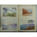 Sixty-nine Victorian watercolours, possibly grand tour, mainly by the same hand and monogrammed