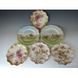 Four Royal Doulton Spanish Ware cabinet plates and a pair of Charles Simpson Seriesware hunting