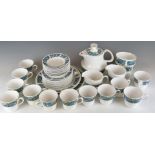 Ridgway retro /mid century modern 12 place setting tea service decorated in the Amanda pattern