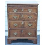 A mahogany bachelor's chest of four graduated drawers with brush slide, W56 x D40 x H75cm