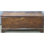 18th/19thC elm trunk raised on bracket feet, W134 x D52 x H57cm