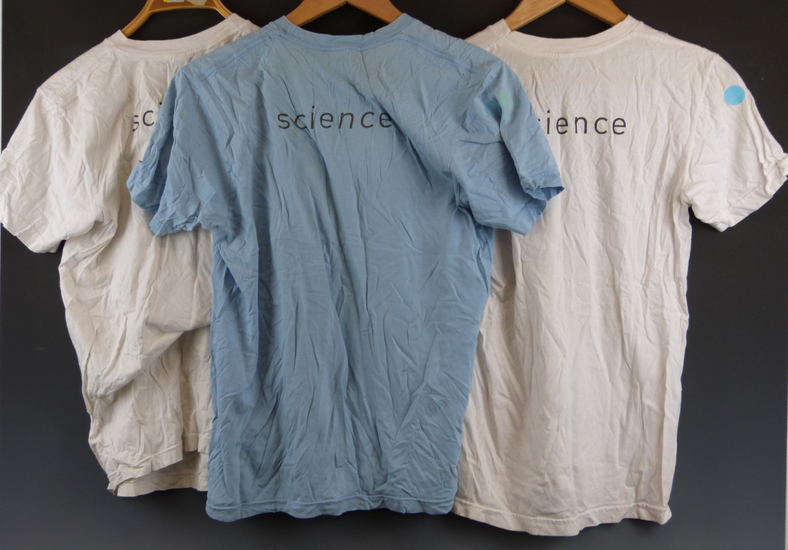 Three blue/ white Damien Hirst/ Science T Shirts with Hirst logos, size S/M, consigned by ex - Image 3 of 3