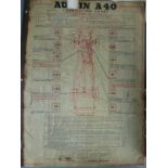 Map showing Keynsham and the Fry's factory and railway line, double sided Austin Castrol lubrication