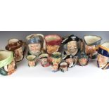 Sixteen Royal Doulton character jugs