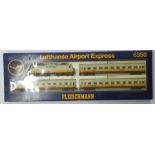 Fleischmann 00 gauge model railway Lufthansa Airport Express train set, 6350, in original box.