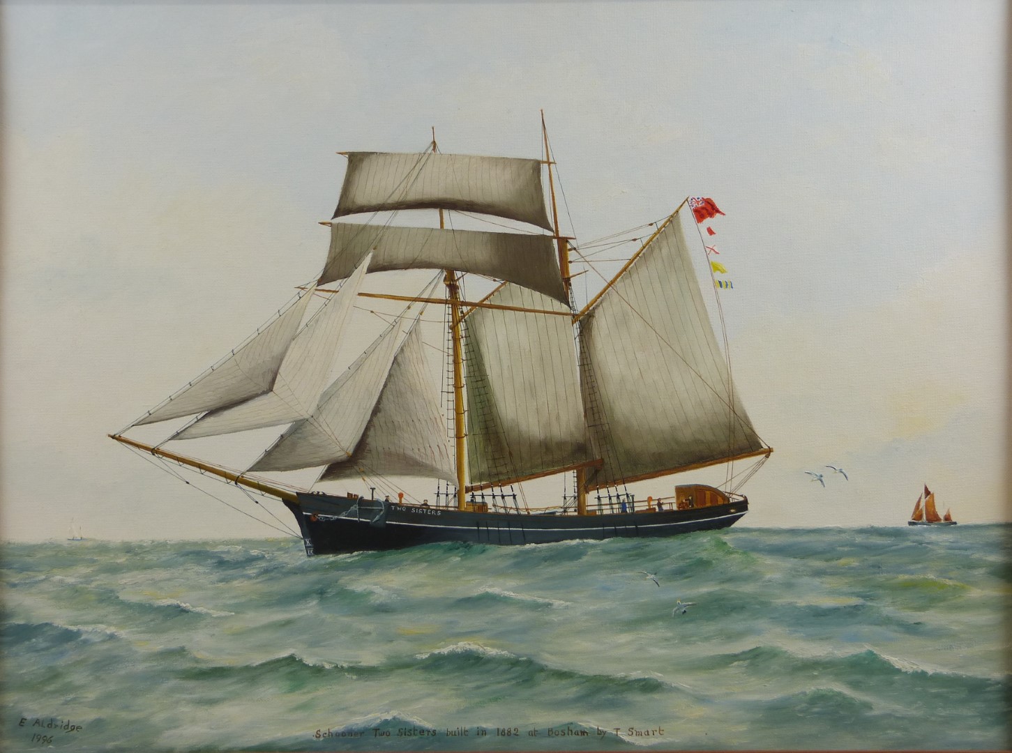 Eric Aldridge (Arlingham, Gloucestershire) two acrylic on board maritime studies, one depicting