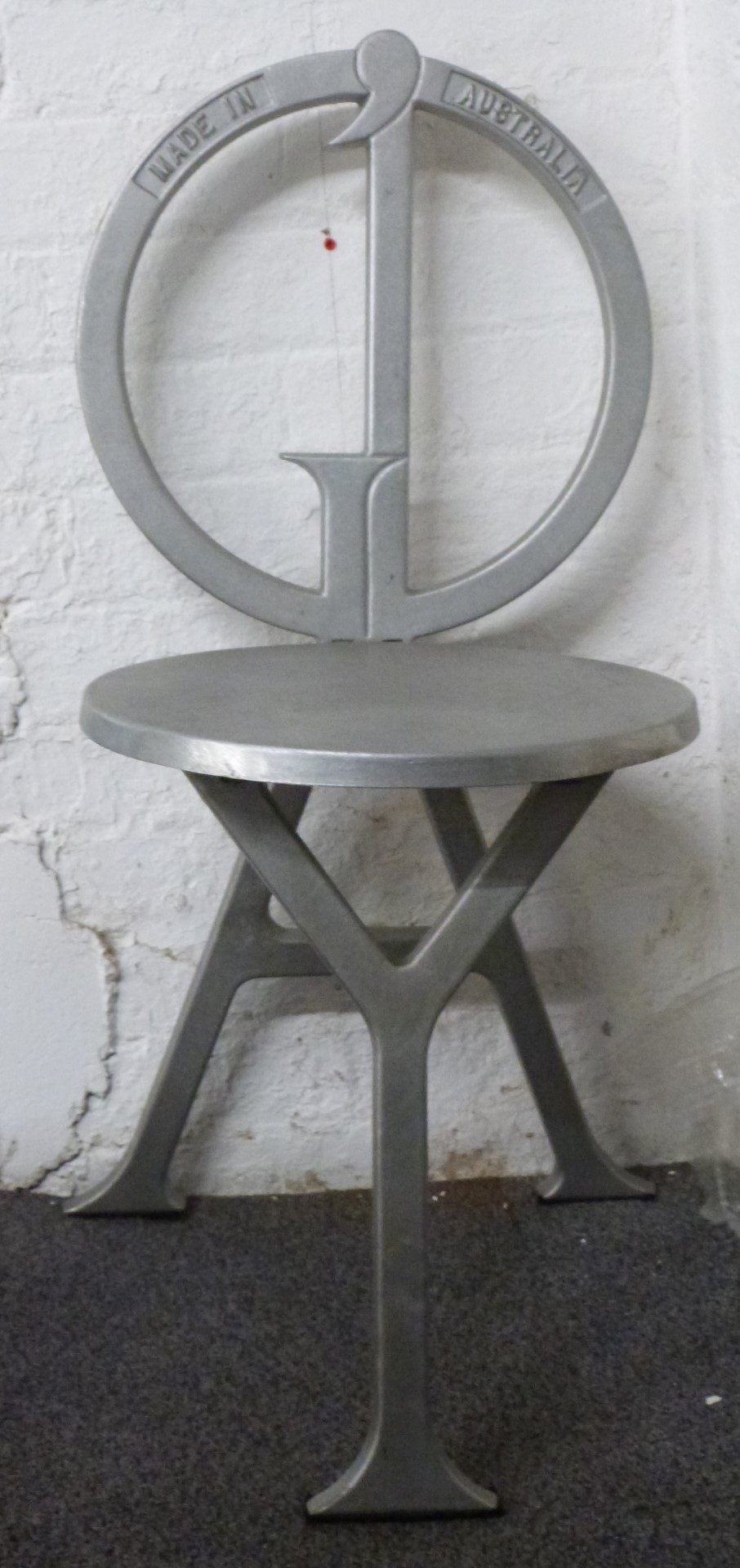 Australian cast aluminium G'Day chair by Brian Sayer and Christopher Connell, series 1 number 239