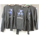 Three black Damien Hirst/ Science sweatshirts with Hirst spot design to sleeves and logos front