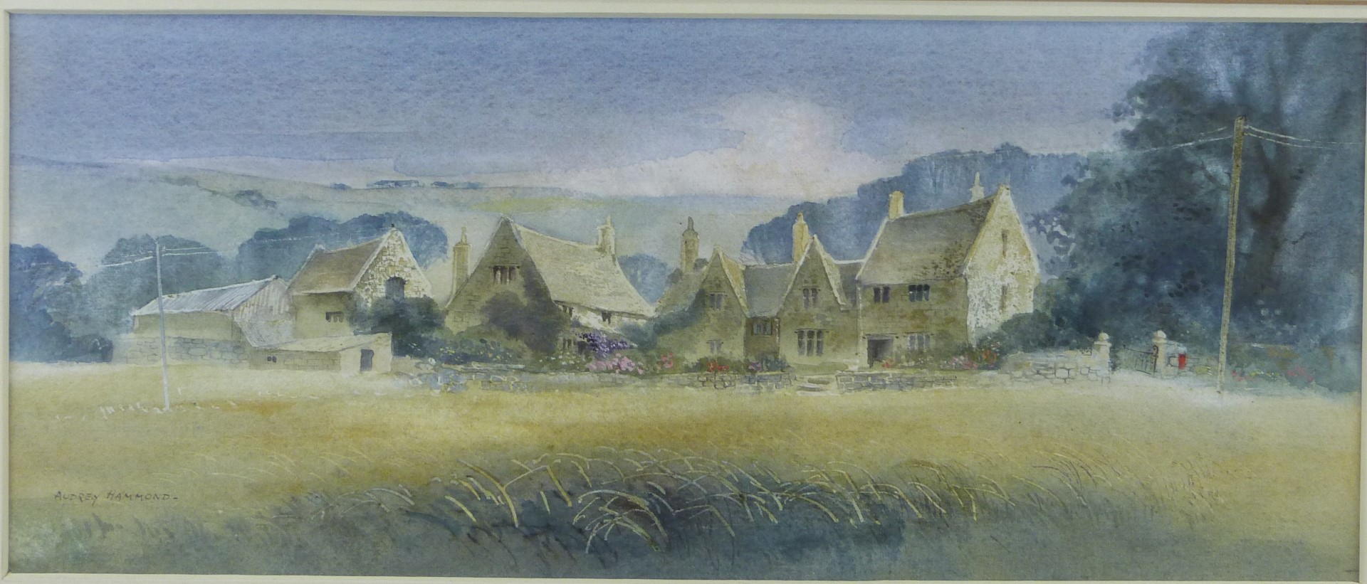 Audrey Hammond (British 20thC) pair of watercolours of Cotswold house and hamlet, both signed - Image 3 of 6