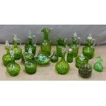 A collection of Victorian and later green glass