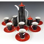 A retro coffee set, approximately 16 pieces, the coffee pot 27cm tall