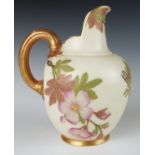 Royal Worcester blush ivory flat back jug, H13cm