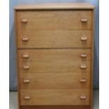 Retro Stag chest of drawers and dressing table, W 76 x D 43 x H 107cm