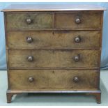 A 19thC mahogany chest of two over three graduated drawers, W111 x D57 x H110cm