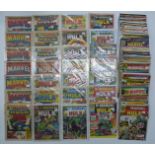 Eighty-four Mighty World of Marvel comic books numbered 14-132 dating from 1973-75.