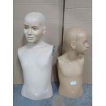 Two Hindsgaul mannequins, numbers BP10A and D30A, tallest 58cm