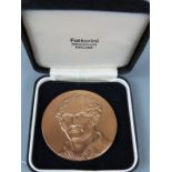 Pistrucci Portrait medal by Avril Vaughan struck by Fattorini Ltd, 56mm diameter in original case,