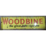 Woodbine vintage enamel advertising sign, 43 x 153cm