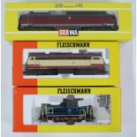 Two Fleischmann 00 gauge model railway locomotives, comprising Bo-Bo diesel locomotive 974234 and