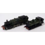 Two 00 gauge model railway locomotives Bachmann GWR pannier tank and Airfix prairie tank.