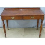 19thC mahogany hall table with two drawers, W107 x D47 x H72cm