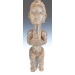 African tribal Baule carved fertility / maternity figure with old stapled repair and post fixing