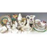 A collection of ceramics including Royal Doulton figure, Belleek, Lenox, Foley, Minton, 19thC