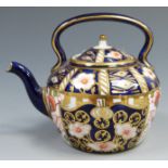 Royal Crown Derby Imari miniature teapot, pattern number 6299, date code for 1911, height 7cm