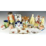 A collection of ceramics including Royal Worcester, Royal Doulton Greene King jug, Staffordshire