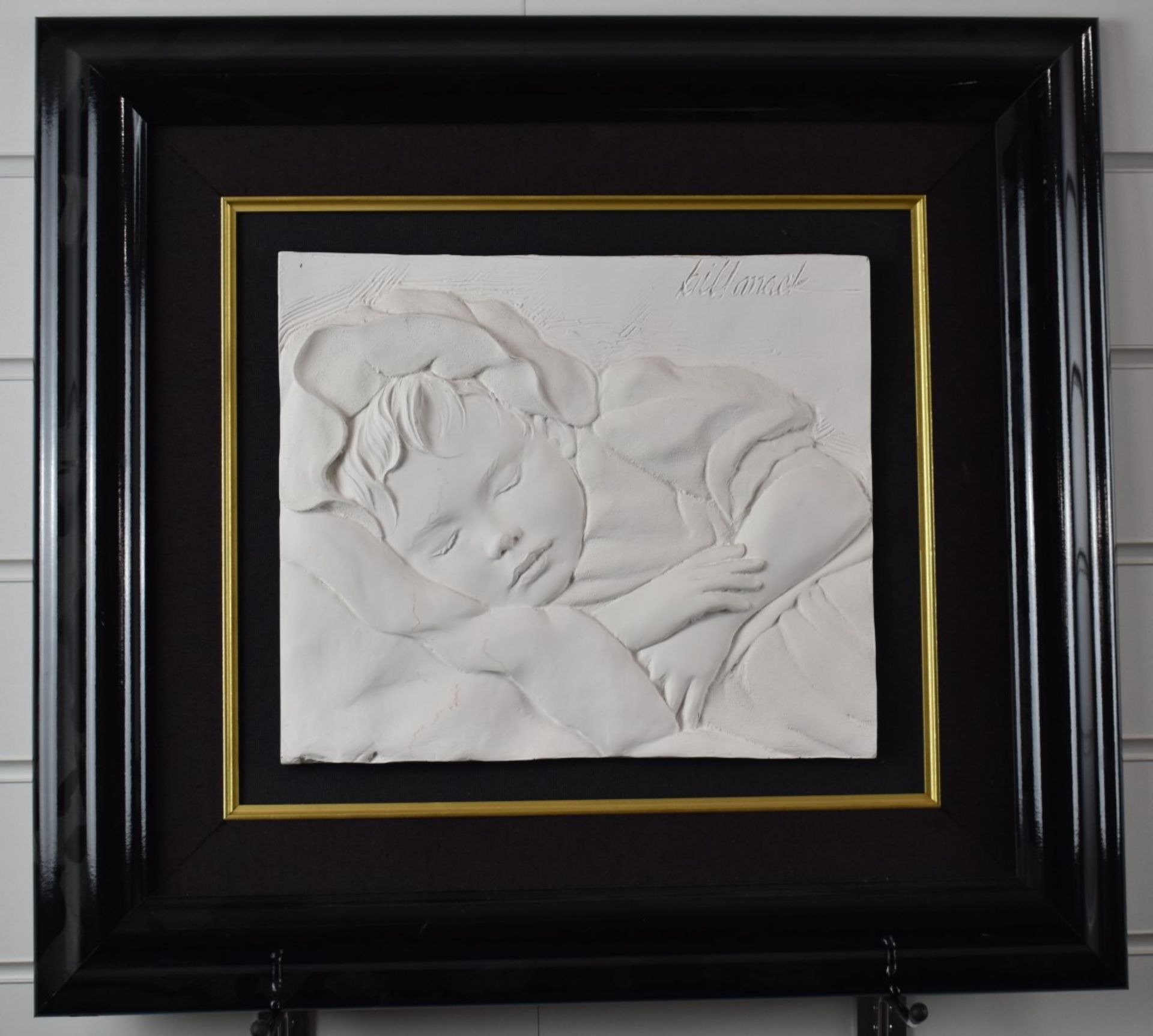 Bill Mack limited edition of 215 white resin bas relief 'Peaceful' young girl sleeping, signed top - Image 2 of 5