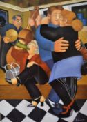 Beryl Cook signed print Shall We Dance, with gallery blind stamp lower left, 59 x 48cm, in modern