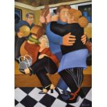 Beryl Cook signed print Shall We Dance, with gallery blind stamp lower left, 59 x 48cm, in modern