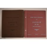 Jaguar XK 120 spare parts catalogue and a catalogue for the fixed head models, both Jaguar