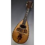 19thC mandolin labelled 'Mandlino Maidstone', Napoli and Murdoch and Co Londra, in original