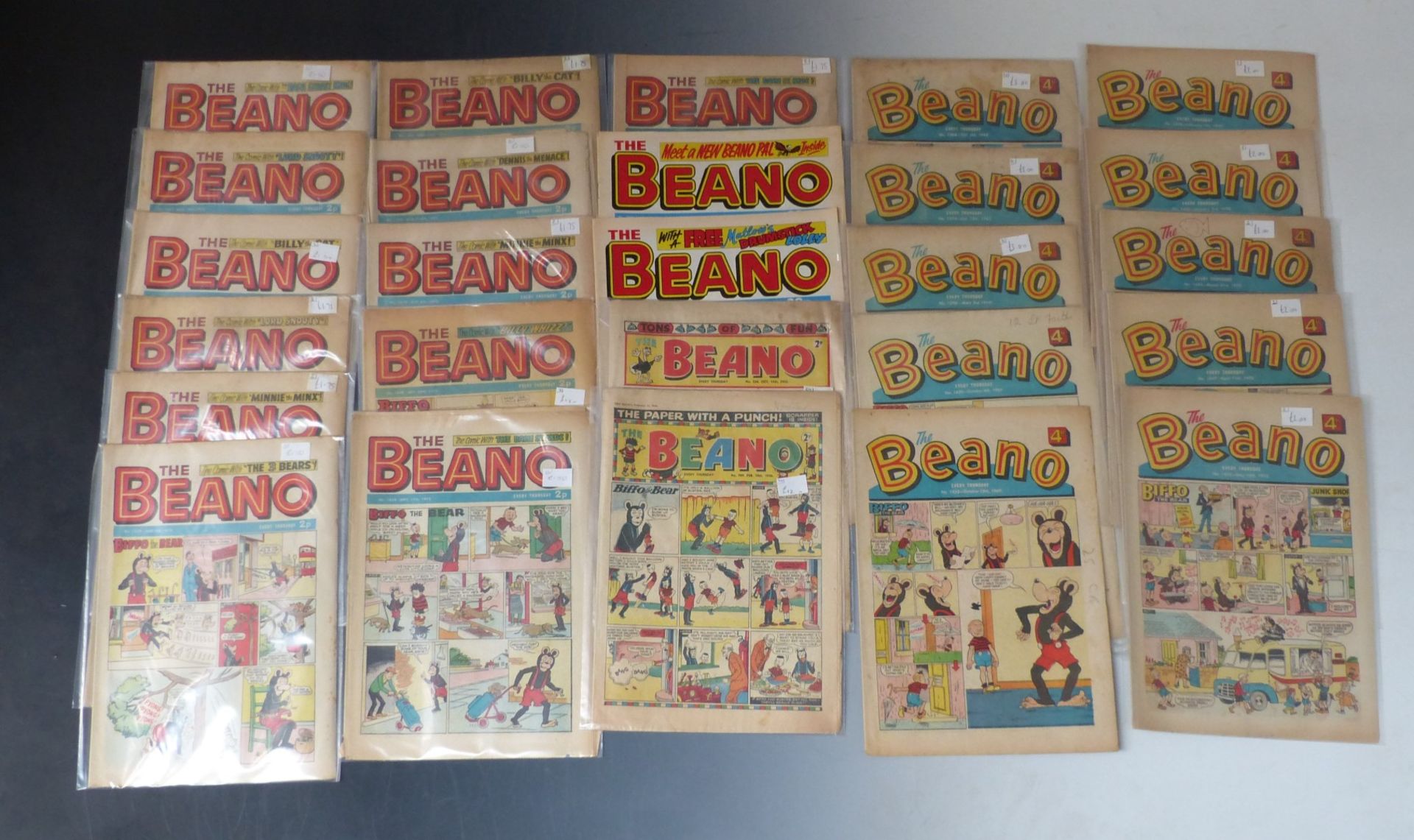 Over 600 Beano comics issues 534 (1950's) to 3000 (2000) mainly 1970's.