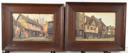 Evacustes A Phipson (1854-1931) early 20thC pair of watercolours of Gloucester, each signed, dated