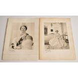 Anthony Buckley two black and white photographic portraits of Her Majesty Queen Elizabeth the