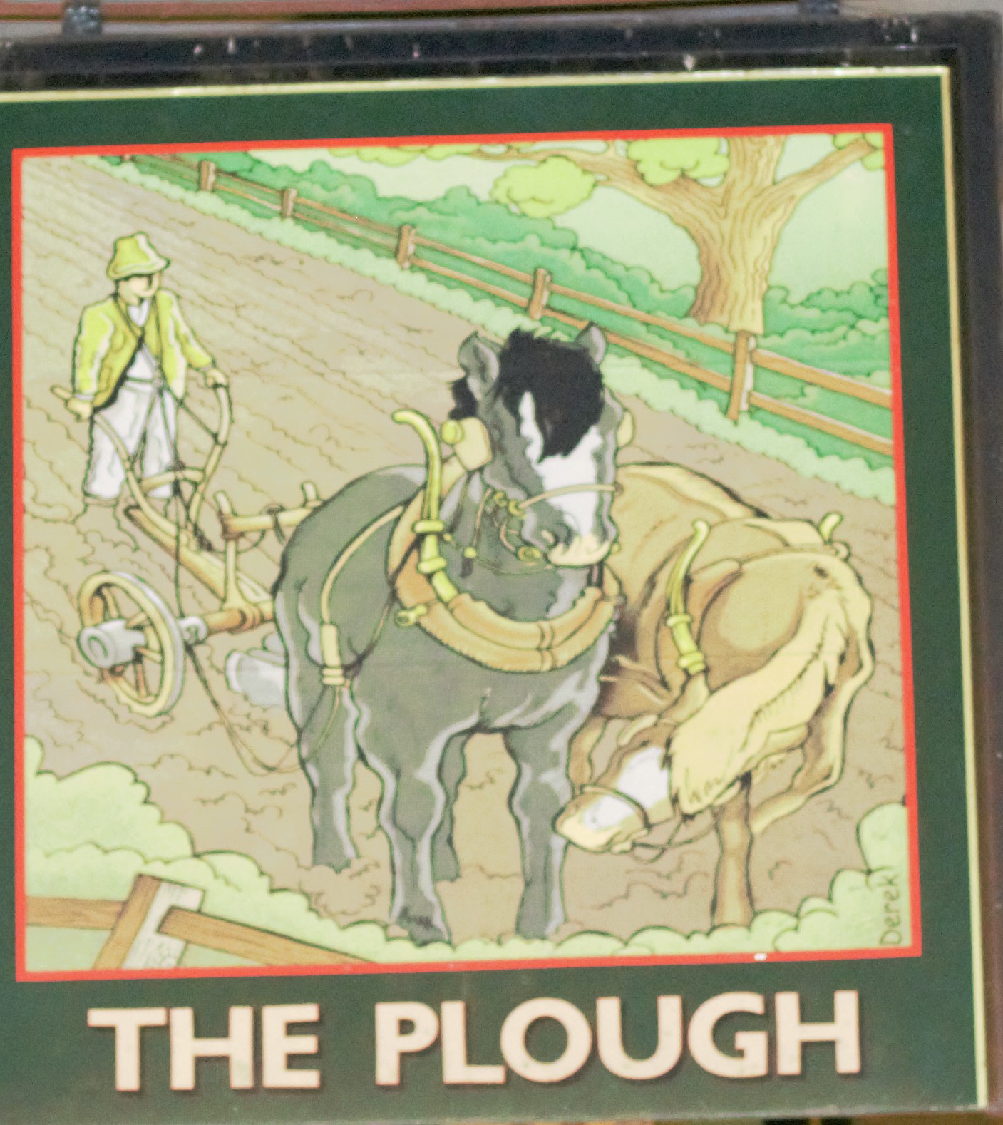 The Plough double sided pub sign PLEASE NOTE this lot is located at and will be sold from