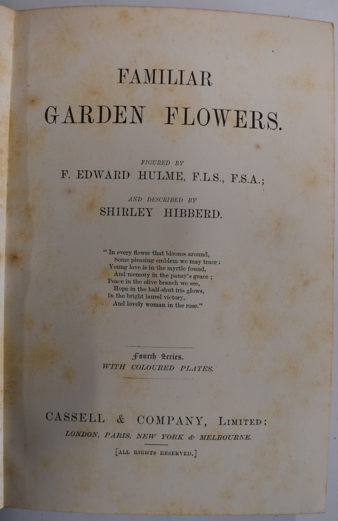 Familiar Garden Flowers, figured by F. Edward Hulme and Described by Shirley Hibberd, comprising - Bild 2 aus 2
