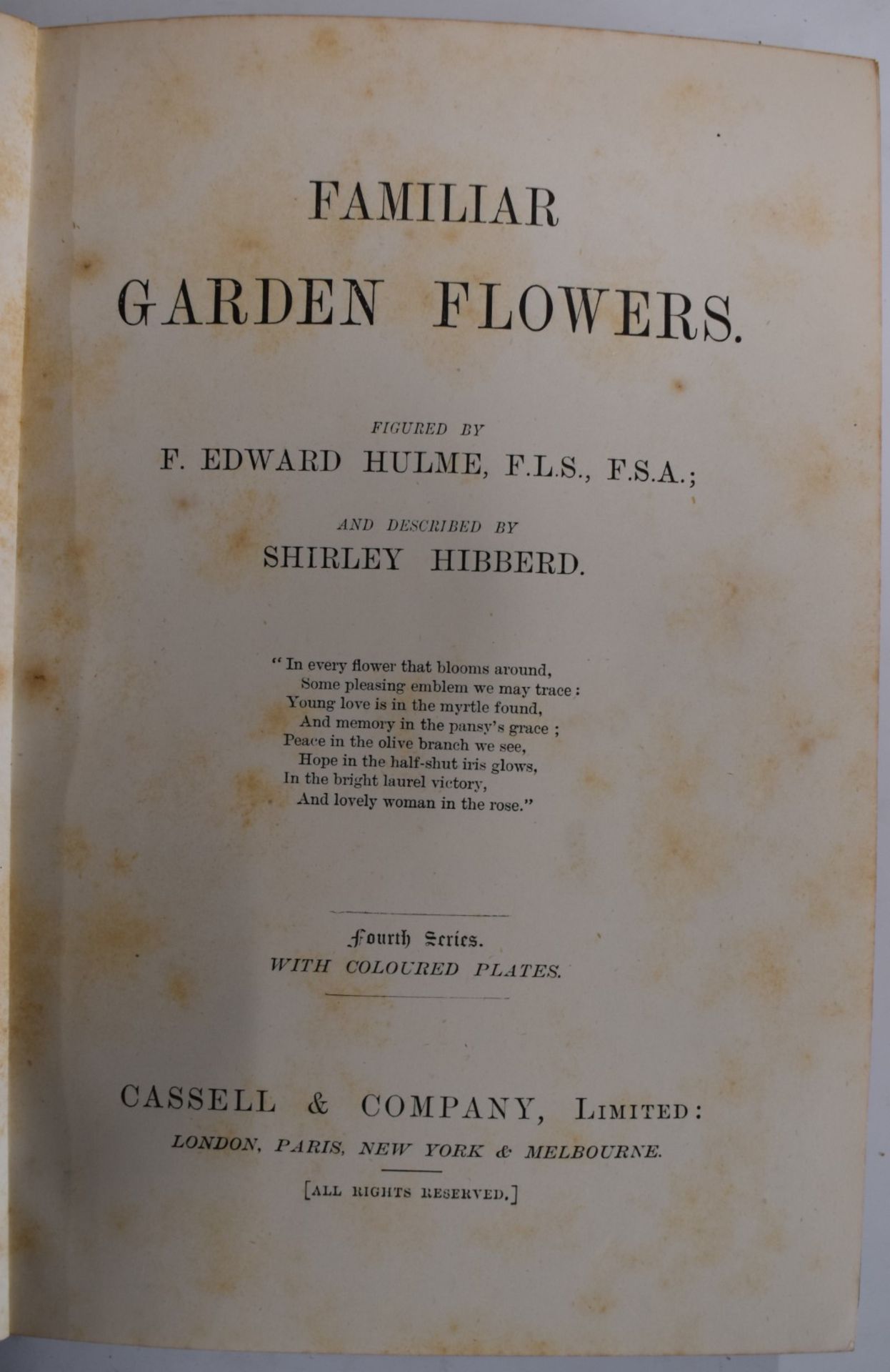 Familiar Garden Flowers, figured by F. Edward Hulme and Described by Shirley Hibberd, comprising - Image 2 of 2