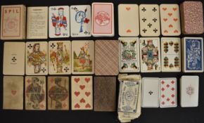 Six packs of mainly continental playing cards to include Heraclio Fournier Gran Casino San