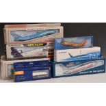 Six snap fit construction model aircraft including Sky Marks FedEx MD-11, Network Cargo Systems