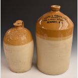 Two stoneware flagons for Smithyman and Co Newnham (on Severn) Gloucestershire and Lloyd and