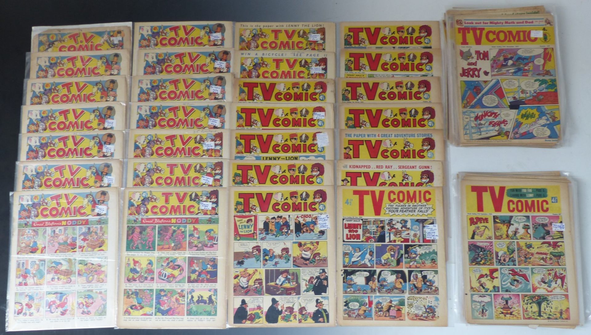 Eighty-two issues of TV Comic dating from 1953-1973 including Muffin The Mule, Dad's Army, Noddy