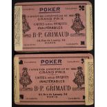 Two packs c1900 B P Grimaud, Paris unopened poker cards