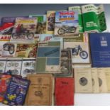 Motorcycle interest books to include JAP engines by Clew, Pitmans guides, Honda, Triumph, Norton and