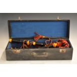 R Gillanders, Dundee, Highland bagpipes c1930-1950, blackwood effect with imitation ivory mounts, in