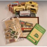 A collection of public transport related memorabilia including Bristol Omnibus Company timetable,