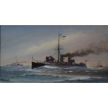 Harold Whitehead late 19th or early 20thC maritime watercolour 'H.M.S. Boxer', signed lower left,