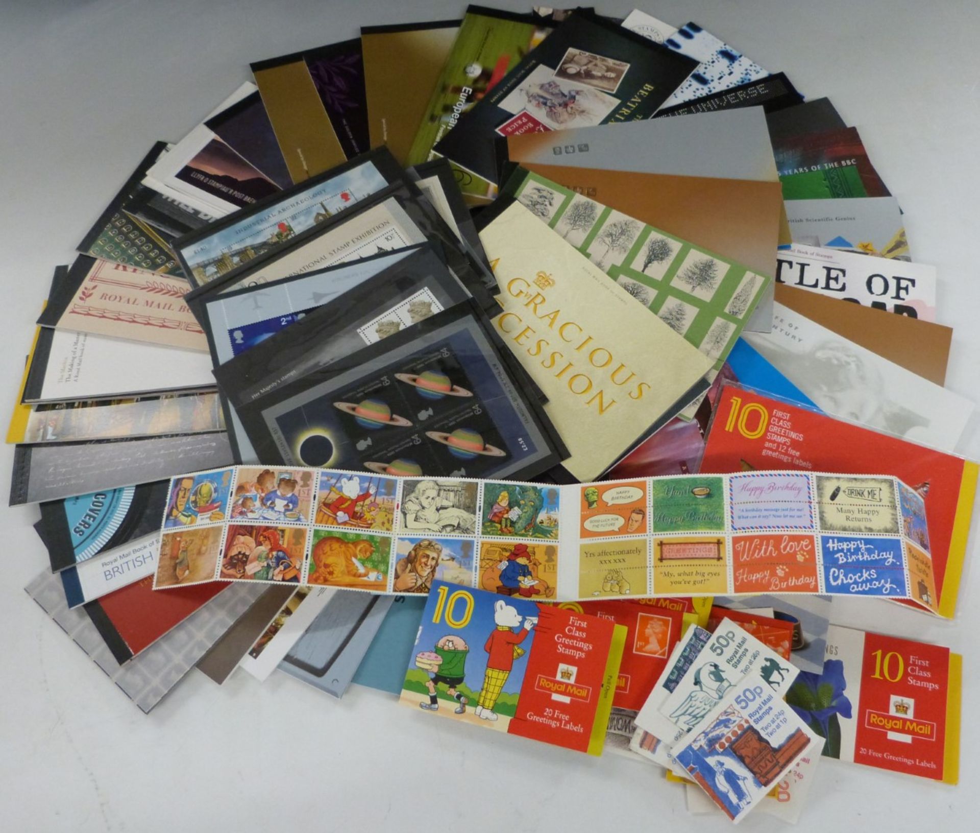 Forty-seven sponsored booklets and sundry, mainly first class stamp booklets, mini sheets etc